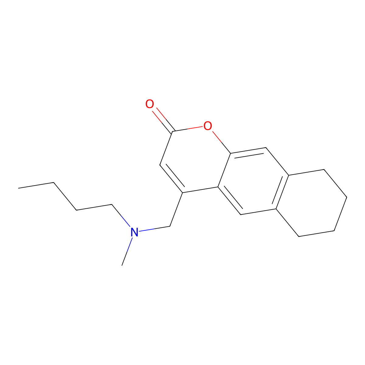 4-((butyl(methyl)amino)methyl)-6,7,8,9-tetrahydro-2H-benzo[g]chromen-2-one molecular structure, CAS 845628-20-8