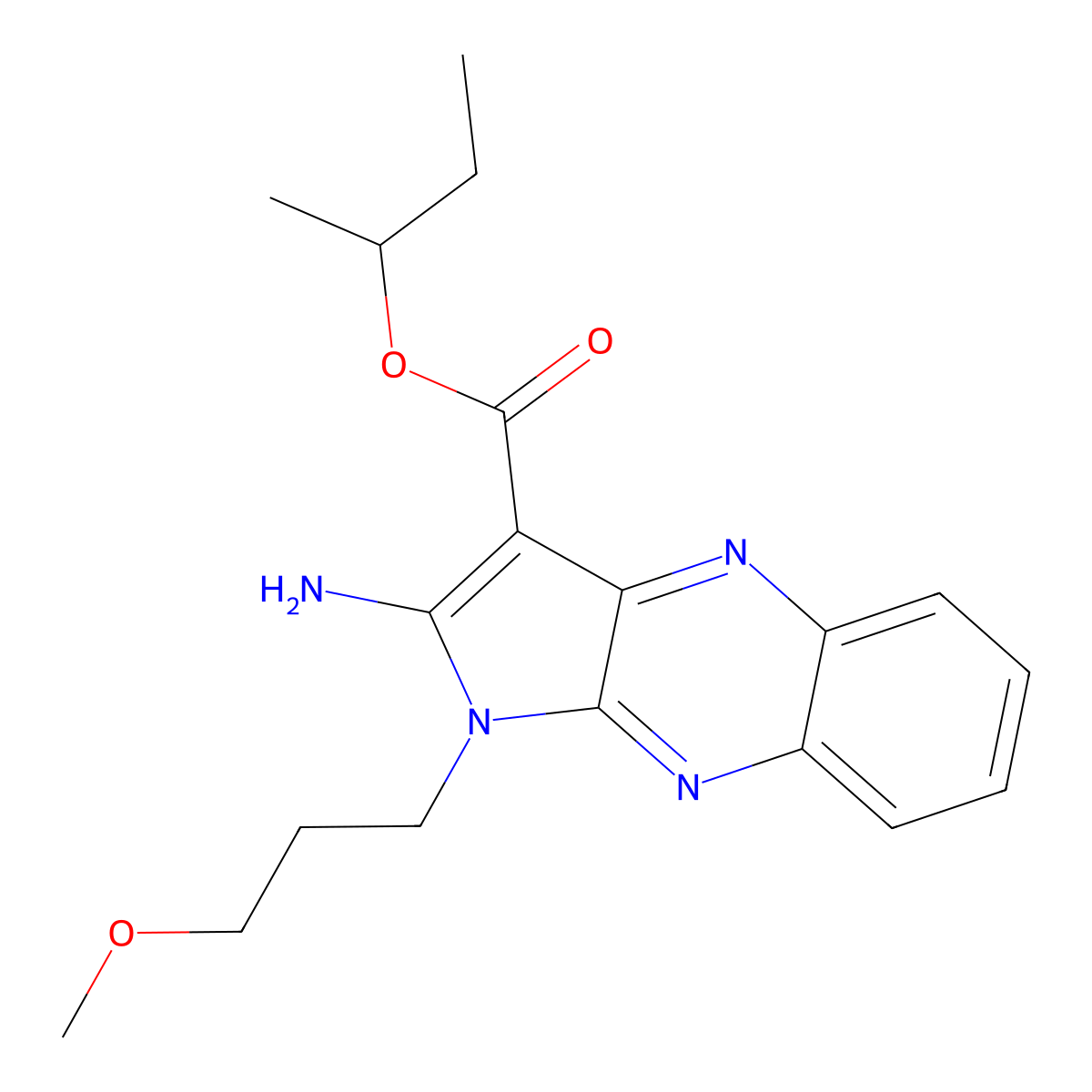 butan-2-yl 2-amino-1-(3-methoxypropyl)-1H-pyrrolo[2,3-b]quinoxaline-3-carboxylate molecular structure, CAS 845629-13-2