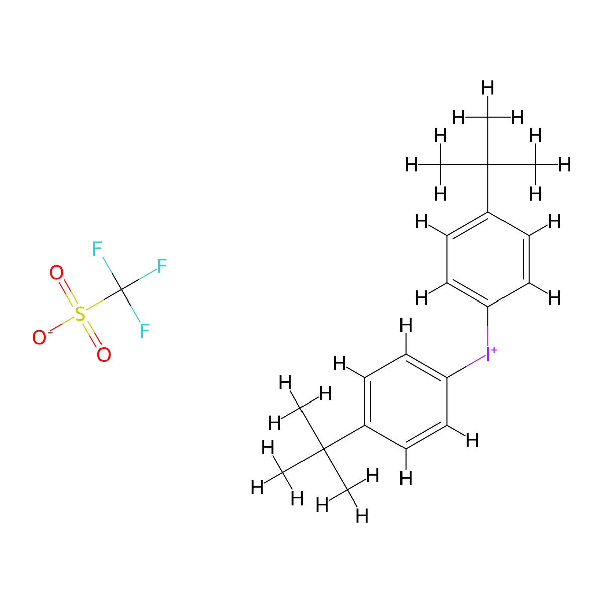 Bis(4-tert-butylphenyl)iodonium trifluoromethanesulfonate molecular structure, CAS 84563-54-2