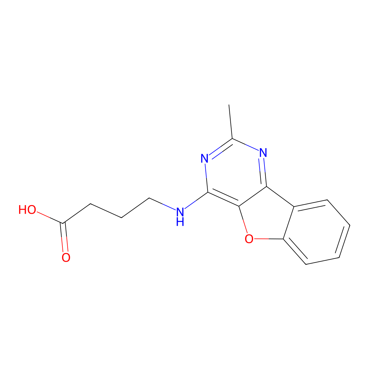 4-((2-Methylbenzofuro[3,2-d]pyrimidin-4-yl)amino)butanoic acid molecular structure, CAS 845633-47-8