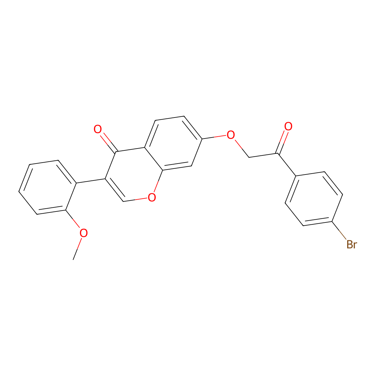 7-[2-(4-Bromophenyl)-2-oxoethoxy]-3-(2-methoxyphenyl)chromen-4-one molecular structure, CAS 845633-98-9