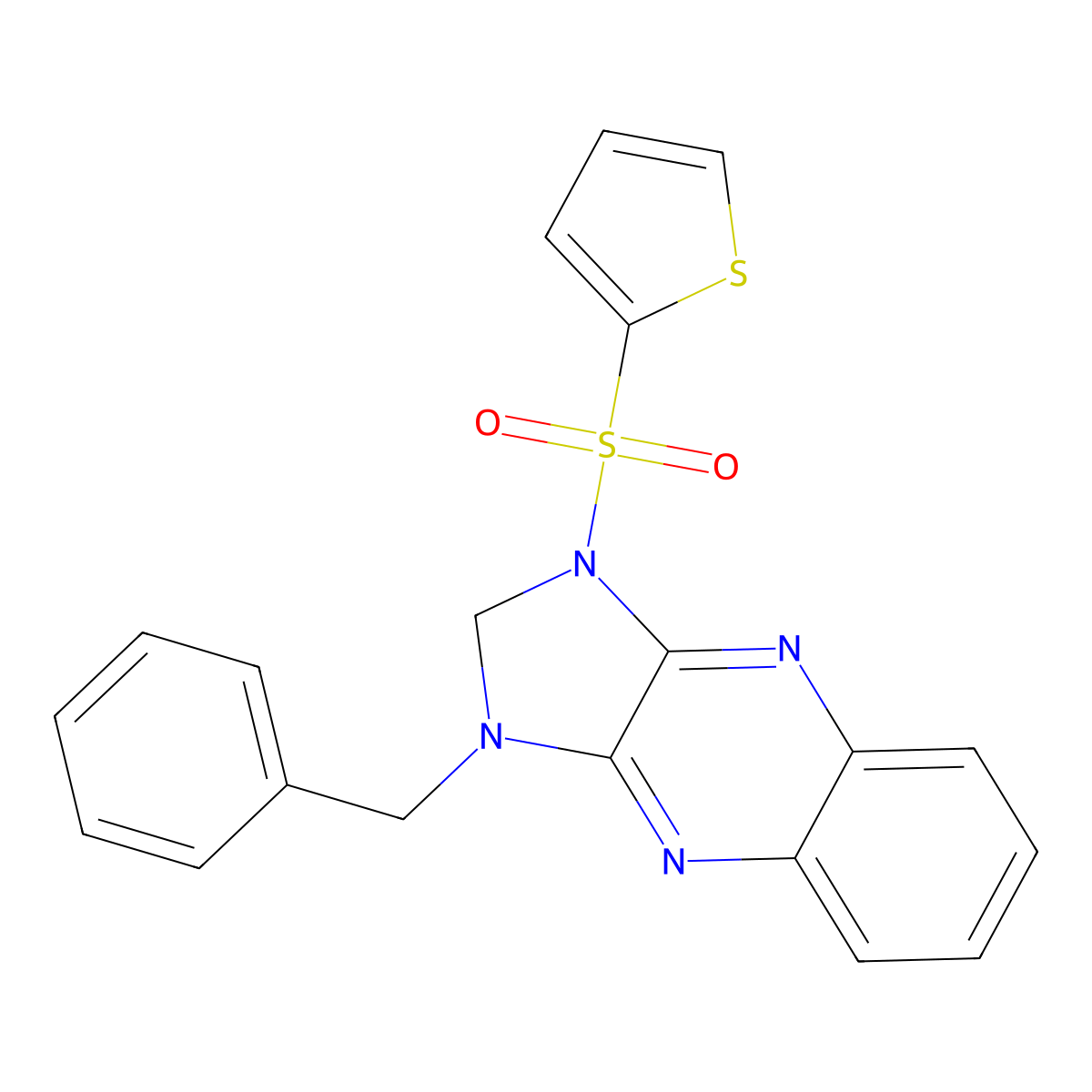 1-benzyl-3-(thiophen-2-ylsulfonyl)-2,3-dihydro-1H-imidazo[4,5-b]quinoxaline molecular structure, CAS 845634-67-5