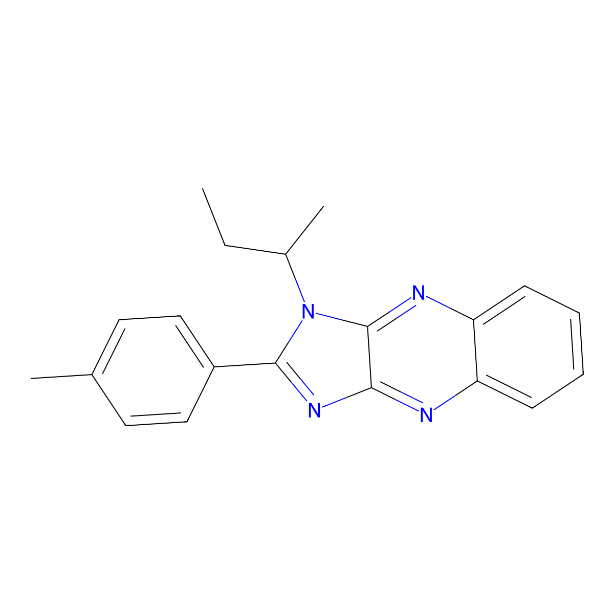 3-Butan-2-yl-2-(4-methylphenyl)imidazo[4,5-b]quinoxaline molecular structure, CAS 845636-60-4