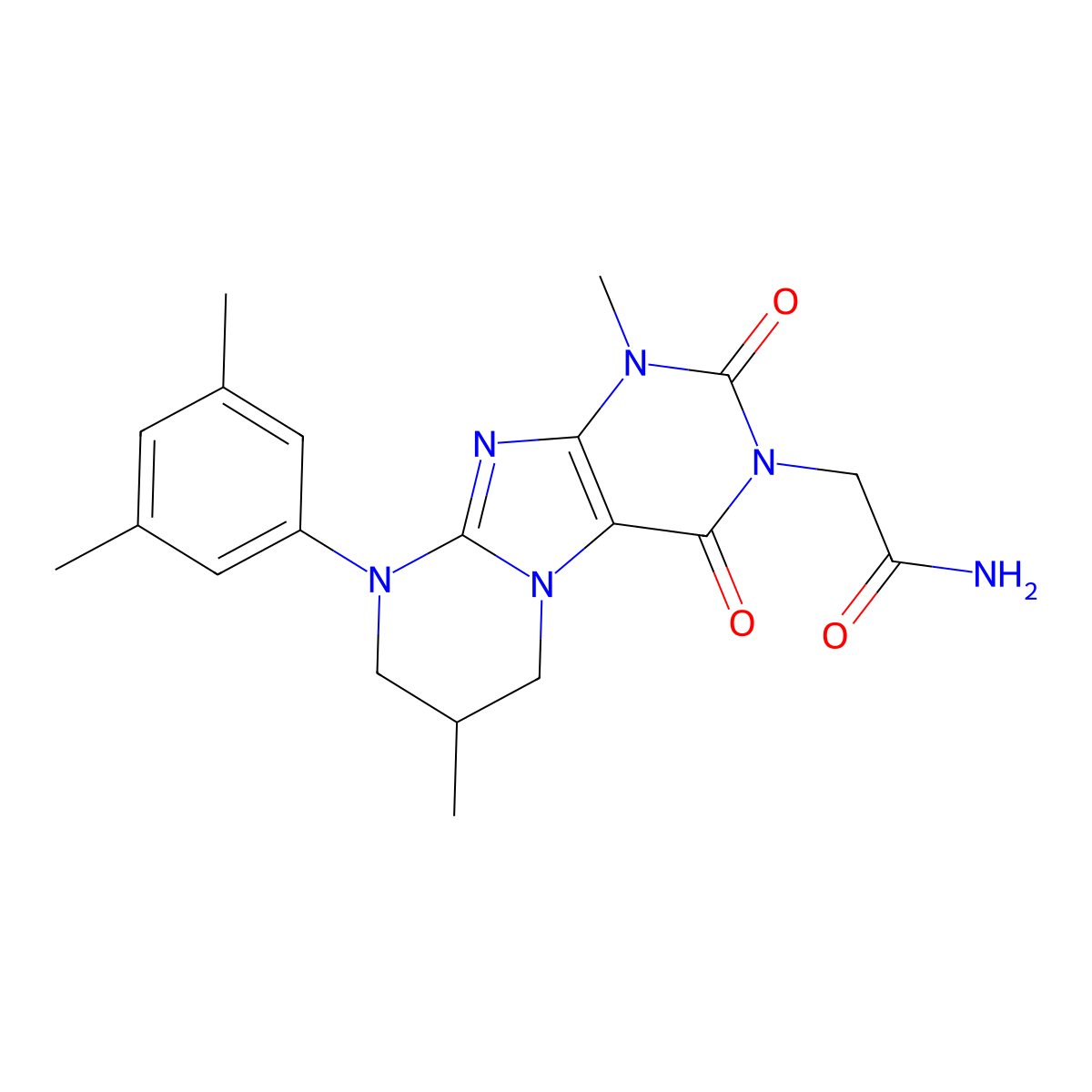 2-[9-(3,5-dimethylphenyl)-1,7-dimethyl-2,4-dioxo-7,8-dihydro-6H-purino[7,8-a]pyrimidin-3-yl]acetamide molecular structure, CAS 845636-61-5