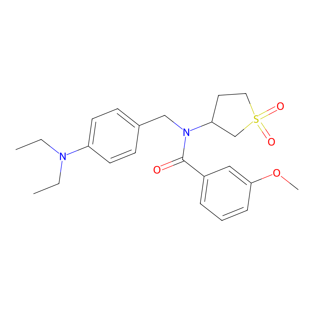 N-[4-(diethylamino)benzyl]-N-(1,1-dioxidotetrahydrothiophen-3-yl)-3-methoxybenzamide molecular structure, CAS 845636-70-6