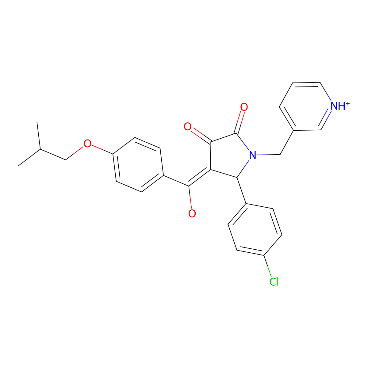 5-(4-chlorophenyl)-3-hydroxy-4-[4-(2-methylpropoxy)benzoyl]-1-[(pyridin-3-yl)methyl]-2,5-dihydro-1H-pyrrol-2-one molecular structure, CAS 845637-22-1