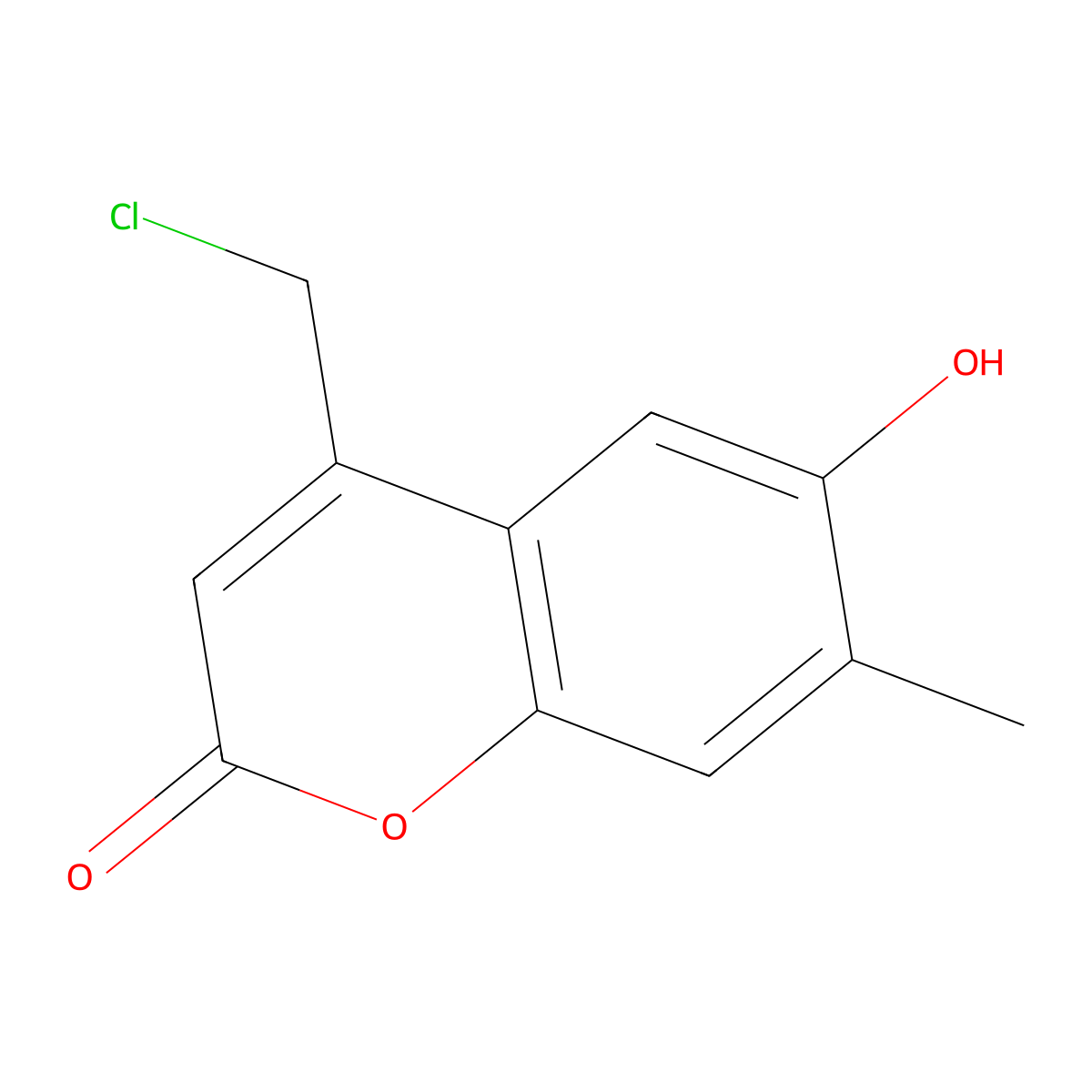 6-Hydroxy-7-methyl-4-(chloromethyl)-2H-chromen-2-one molecular structure, CAS 845637-29-8