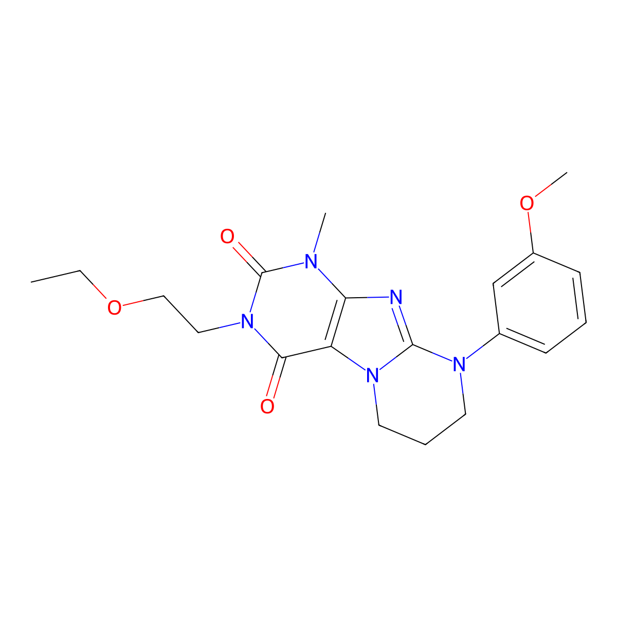 3-(2-ethoxyethyl)-9-(3-methoxyphenyl)-1-methyl-7,8-dihydro-6H-purino[7,8-a]pyrimidine-2,4-dione molecular structure, CAS 845637-85-6