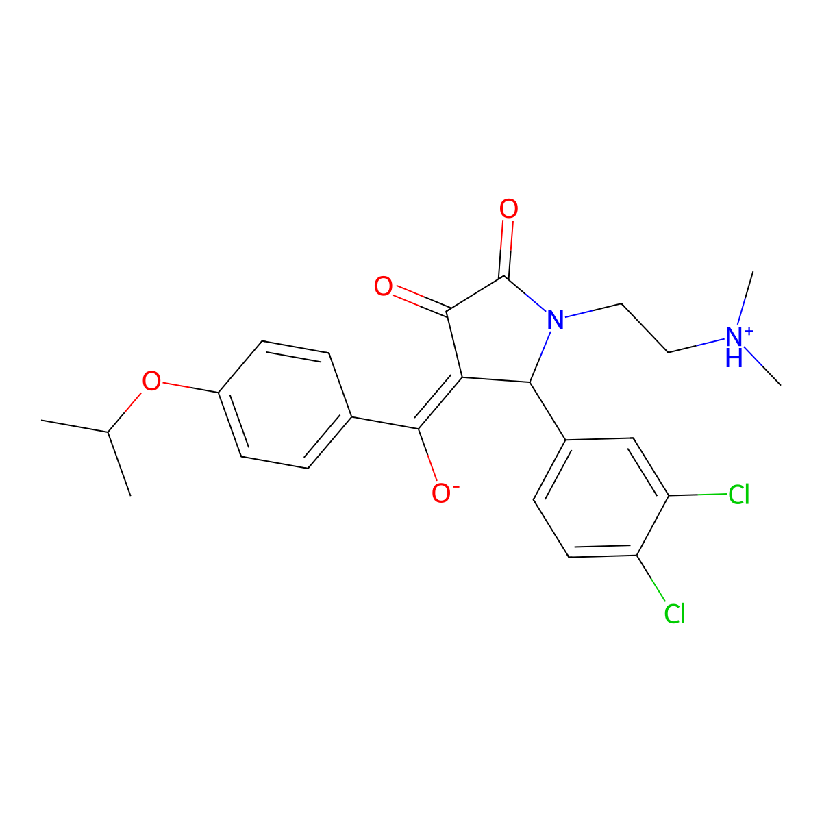 5-(3,4-dichlorophenyl)-1-[2-(dimethylamino)ethyl]-3-hydroxy-4-[4-(propan-2-yloxy)benzoyl]-2,5-dihydro-1H-pyrrol-2-one molecular structure, CAS 845638-11-1