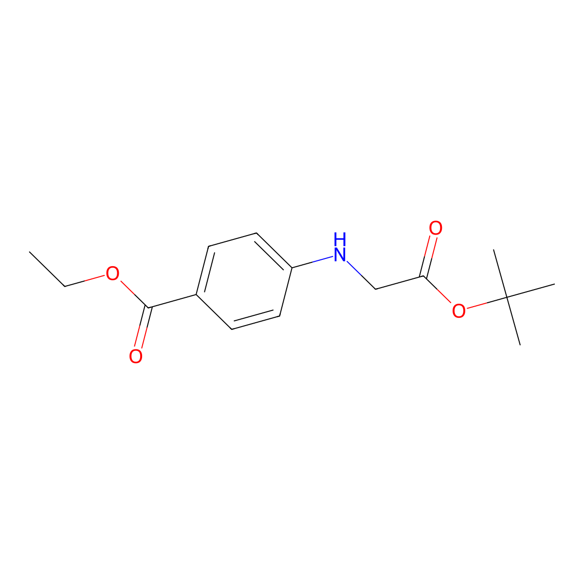 Ethyl 4-(tert-butoxycarbonyl(methyl) amino)benzoate molecular structure, CAS 845647-69-0