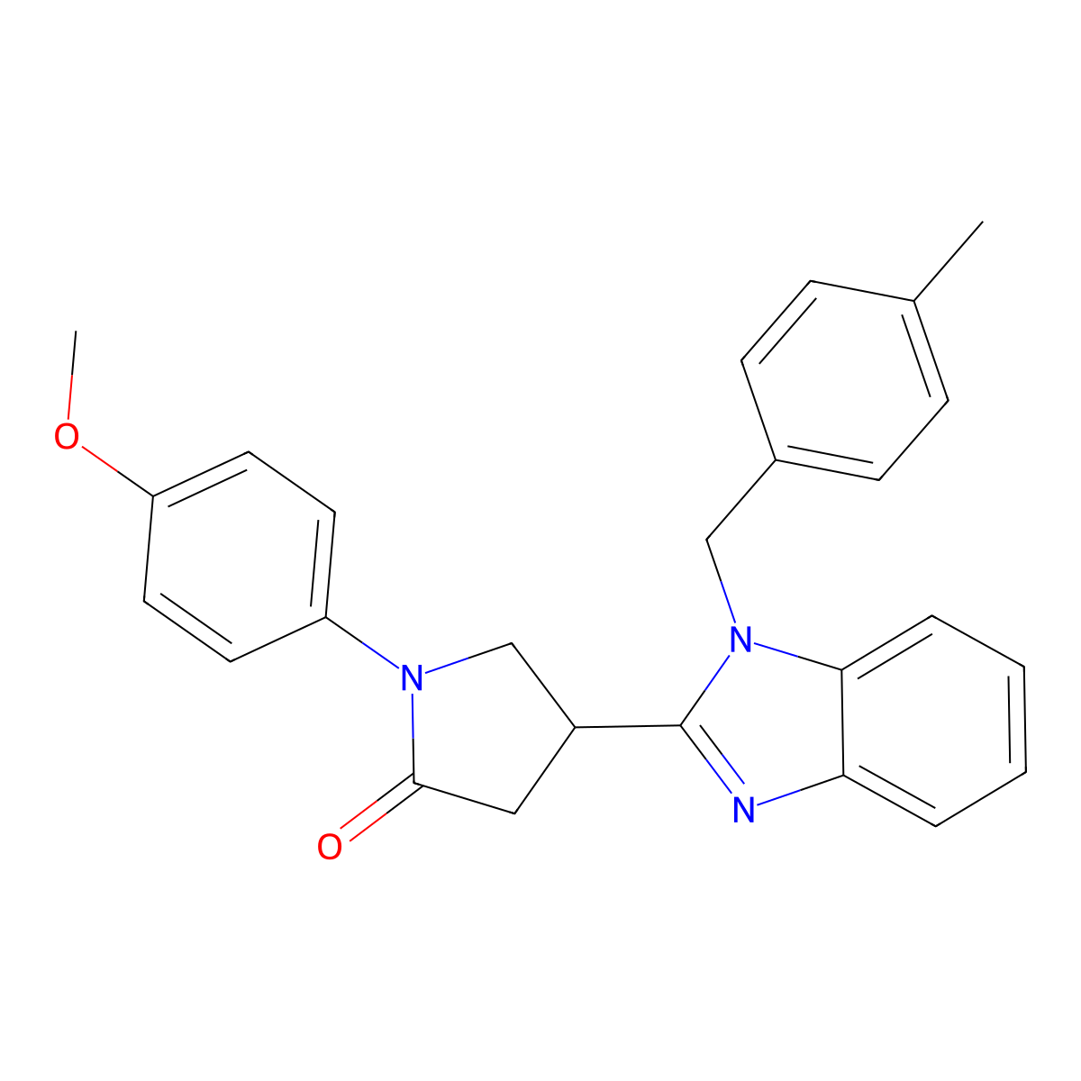 1-(4-Methoxyphenyl)-4-[1-[(4-methylphenyl)methyl]benzimidazol-2-yl]pyrrolidin-2-one molecular structure, CAS 845647-95-2