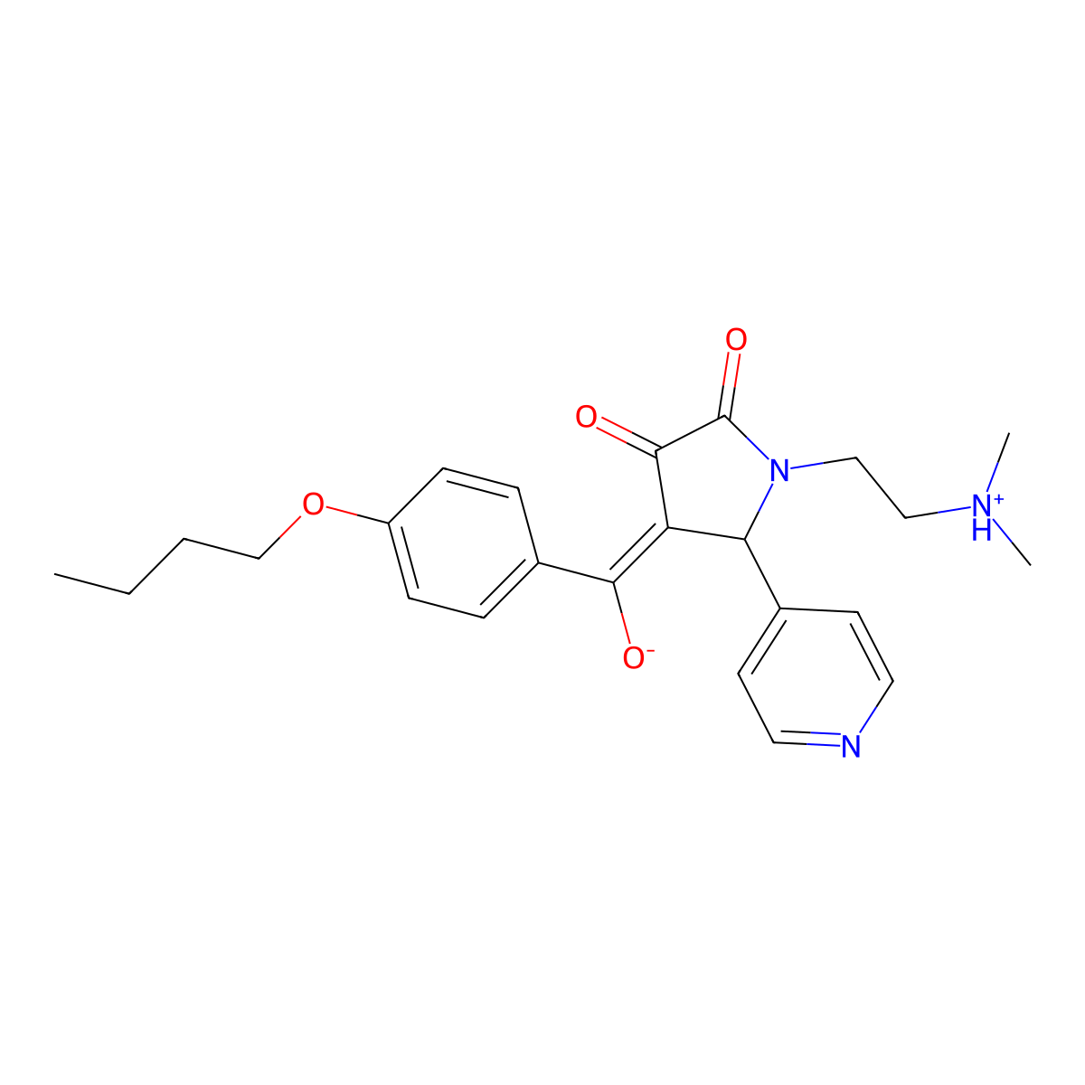 4-(4-butoxybenzoyl)-1-[2-(dimethylamino)ethyl]-3-hydroxy-5-(pyridin-4-yl)-2,5-dihydro-1H-pyrrol-2-one molecular structure, CAS 845649-88-9