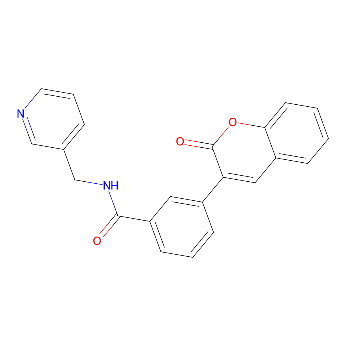 3-(2-oxo-2H-chromen-3-yl)-N-(pyridin-3-ylmethyl)benzamide molecular structure, CAS 845650-16-0