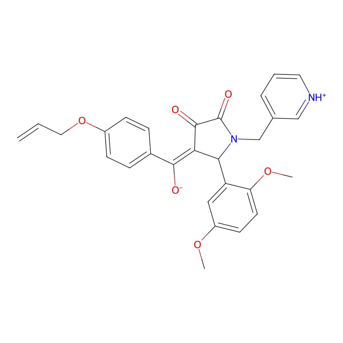 5-(2,5-dimethoxyphenyl)-3-hydroxy-4-[4-(prop-2-en-1-yloxy)benzoyl]-1-[(pyridin-3-yl)methyl]-2,5-dihydro-1H-pyrrol-2-one molecular structure, CAS 845650-71-7