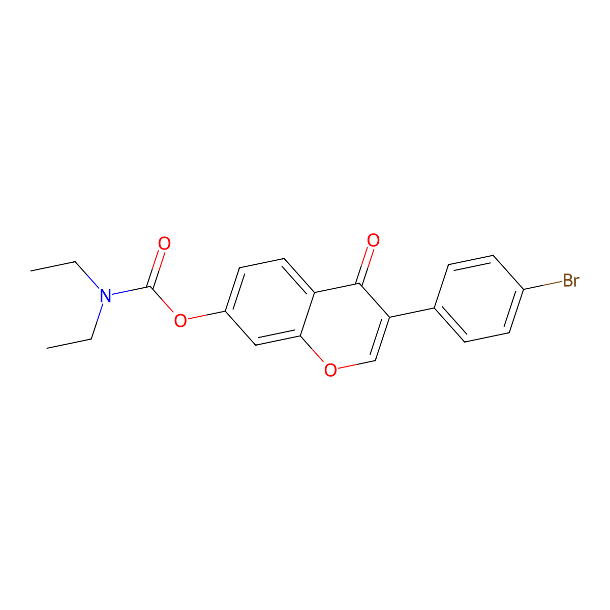3-(4-bromophenyl)-4-oxo-4H-chromen-7-yl diethylcarbamate molecular structure, CAS 845651-41-4