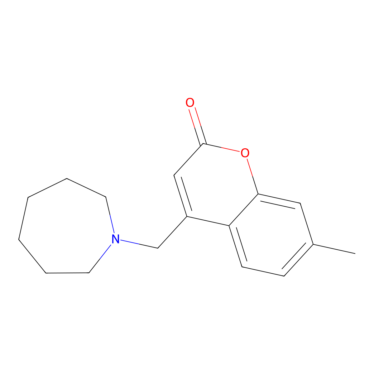 4-(azepan-1-ylmethyl)-7-methyl-2H-chromen-2-one molecular structure, CAS 845651-57-2