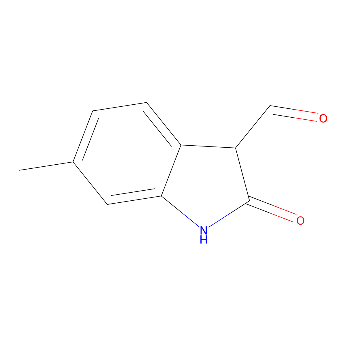 6-Methyl-2-oxoindoline-3-carbaldehyde molecular structure, CAS 845655-53-0