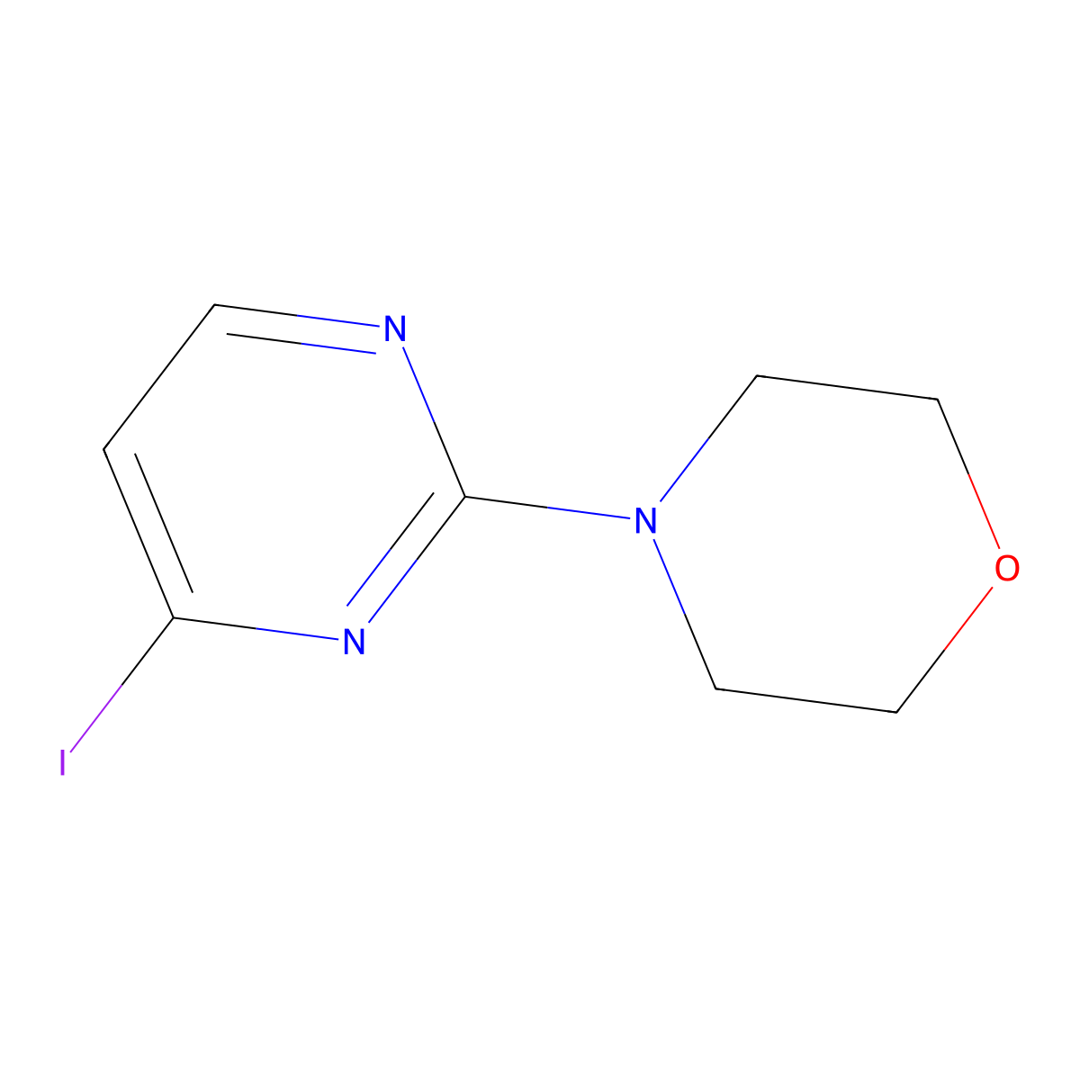 4-(4-Iodopyrimidin-2-yl)morpholine molecular structure, CAS 845658-53-9