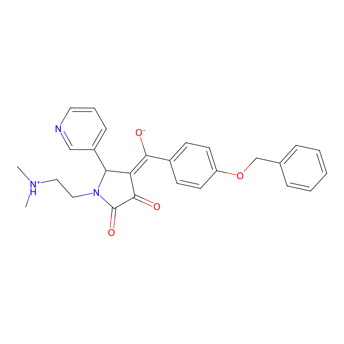 4-[4-(benzyloxy)benzoyl]-1-[2-(dimethylamino)ethyl]-3-hydroxy-5-(pyridin-3-yl)-2,5-dihydro-1H-pyrrol-2-one molecular structure, CAS 845659-87-2