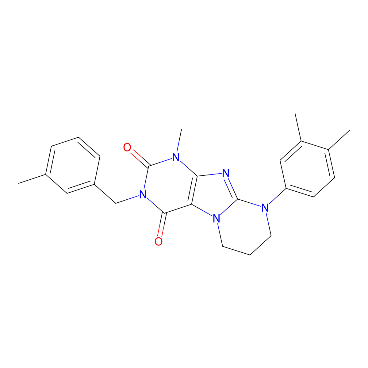 9-(3,4-dimethylphenyl)-1-methyl-3-[(3-methylphenyl)methyl]-7,8-dihydro-6H-purino[7,8-a]pyrimidine-2,4-dione molecular structure, CAS 845661-16-7