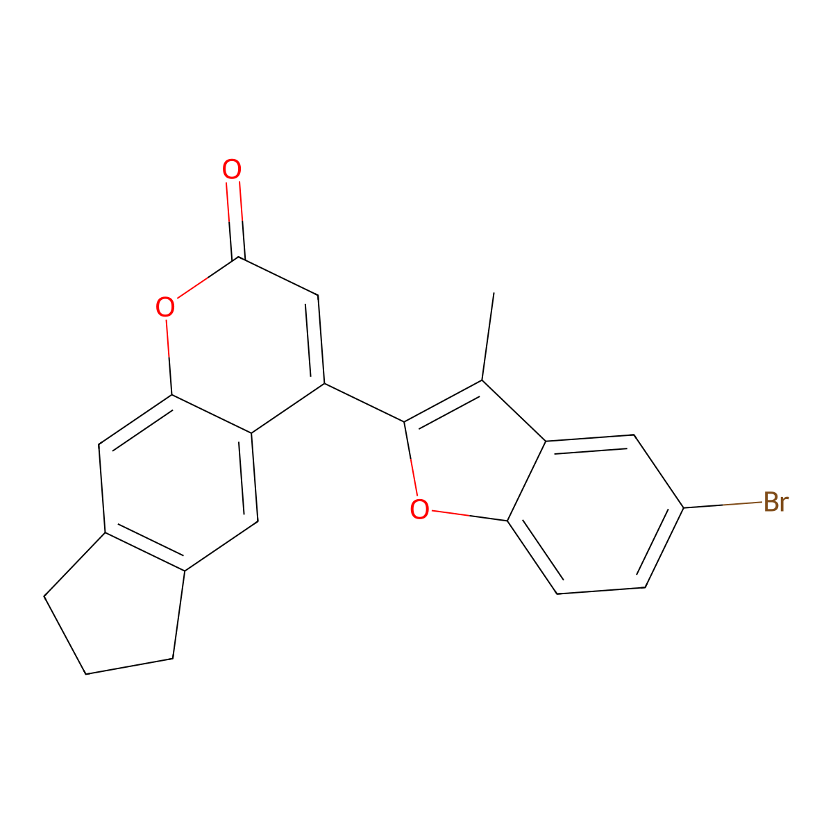 4-(5-bromo-3-methyl-1-benzofuran-2-yl)-7,8-dihydrocyclopenta[g]chromen-2(6H)-one molecular structure, CAS 845661-86-1
