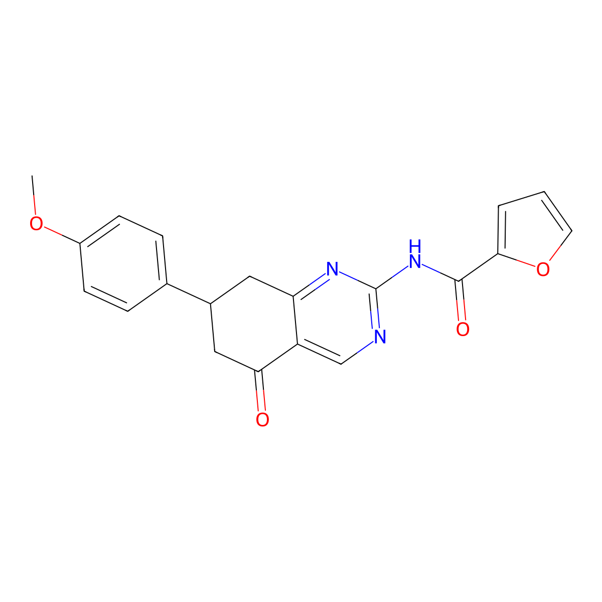 N-(7-(4-methoxyphenyl)-5-oxo-5,6,7,8-tetrahydroquinazolin-2-yl)furan-2-carboxamide molecular structure, CAS 845662-11-5