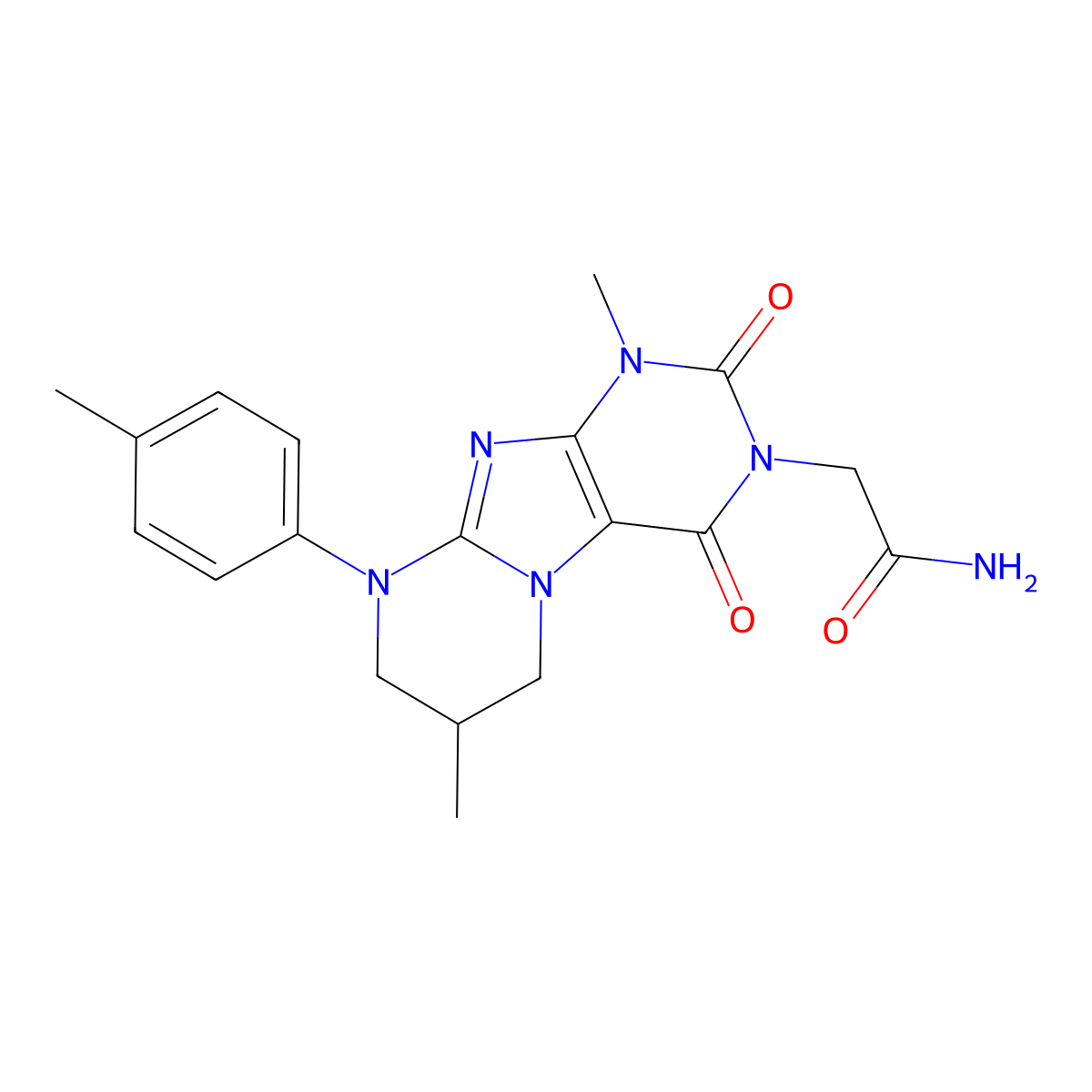 2-[1,7-dimethyl-9-(4-methylphenyl)-2,4-dioxo-7,8-dihydro-6H-purino[7,8-a]pyrimidin-3-yl]acetamide molecular structure, CAS 845665-58-9