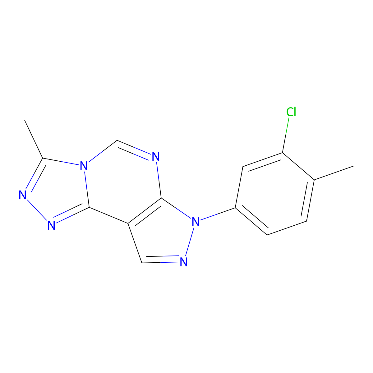 7-(3-chloro-4-methylphenyl)-3-methyl-7H-pyrazolo[4,3-e][1,2,4]triazolo[4,3-c]pyrimidine molecular structure, CAS 845665-83-0