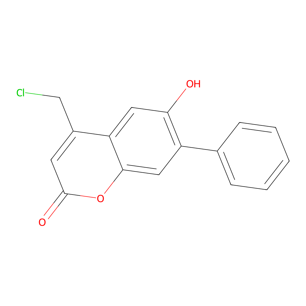4-(chloromethyl)-6-hydroxy-7-phenyl-2H-chromen-2-one molecular structure, CAS 845666-68-4