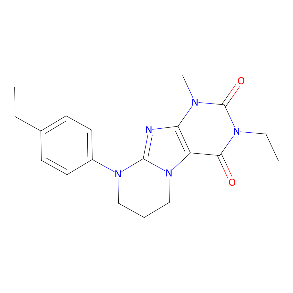 3-ethyl-9-(4-ethylphenyl)-1-methyl-7,8-dihydro-6H-purino[7,8-a]pyrimidine-2,4-dione molecular structure, CAS 845666-90-2