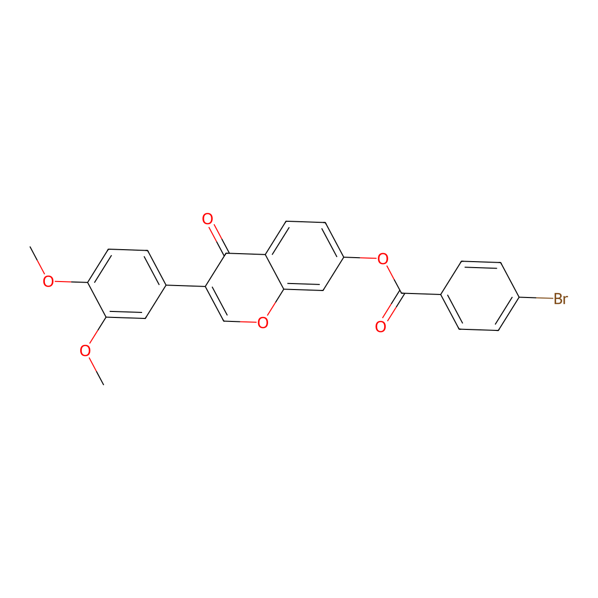 3-(3,4-dimethoxyphenyl)-4-oxo-4H-chromen-7-yl 4-bromobenzoate molecular structure, CAS 845667-21-2