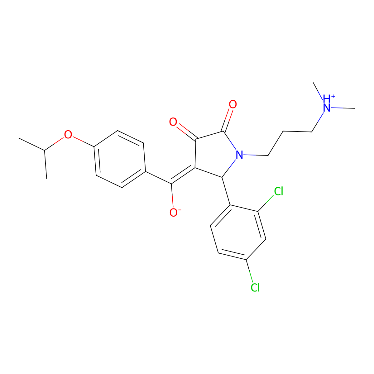5-(2,4-dichlorophenyl)-1-[3-(dimethylamino)propyl]-3-hydroxy-4-[4-(propan-2-yloxy)benzoyl]-2,5-dihydro-1H-pyrrol-2-one molecular structure, CAS 845667-67-6