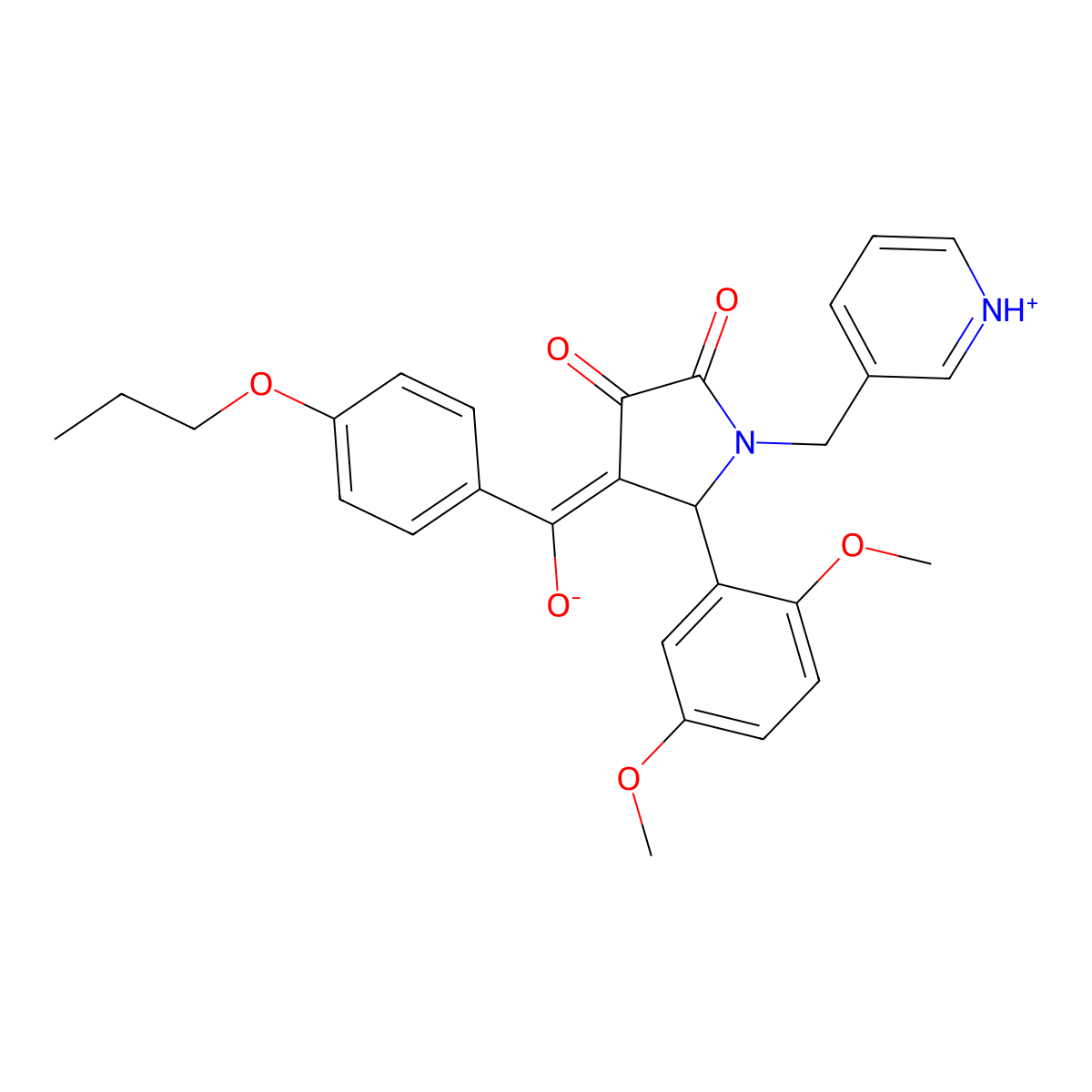 5-(2,5-dimethoxyphenyl)-3-hydroxy-4-(4-propoxybenzoyl)-1-[(pyridin-3-yl)methyl]-2,5-dihydro-1H-pyrrol-2-one molecular structure, CAS 845667-74-5