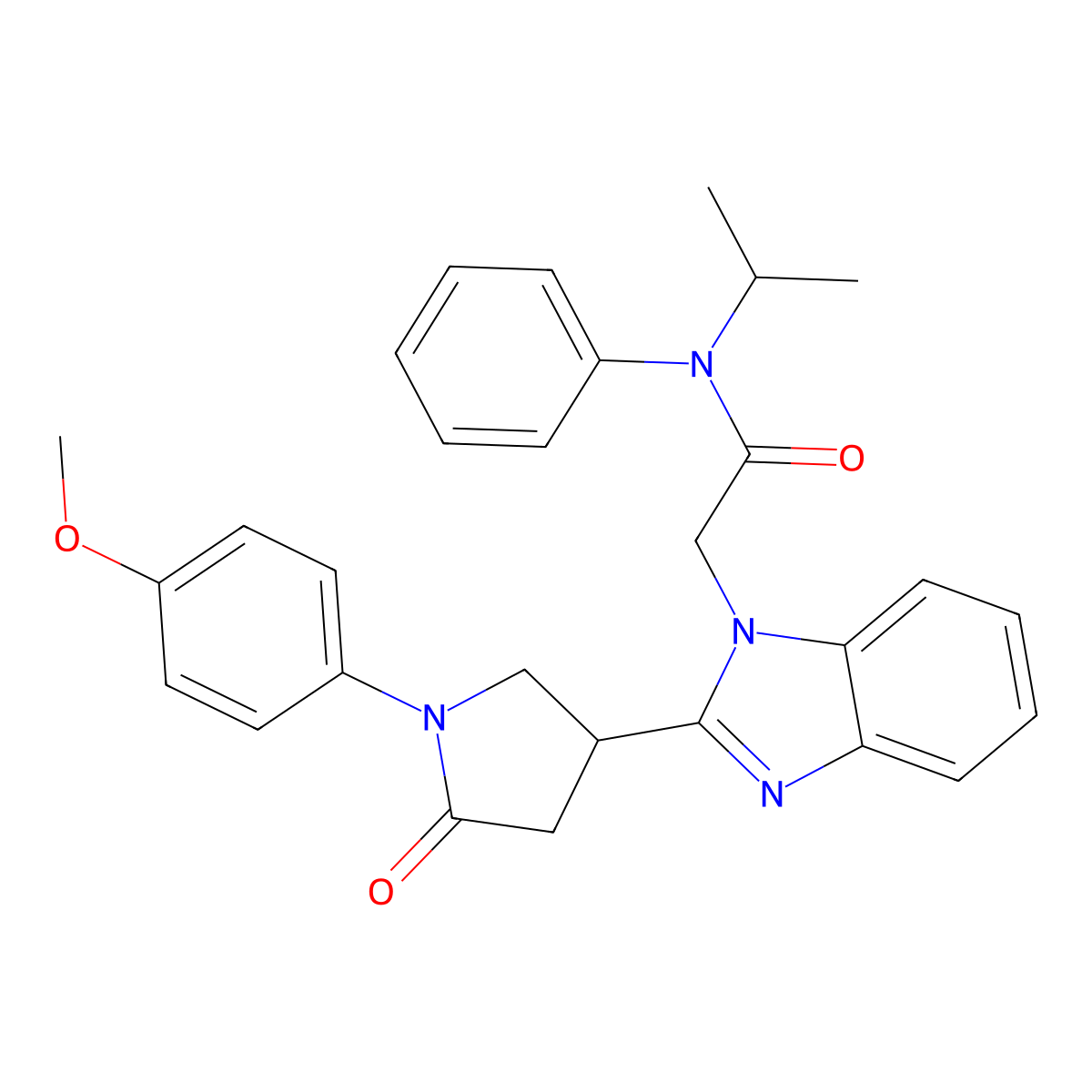 2-{2-[1-(4-methoxyphenyl)-5-oxopyrrolidin-3-yl]-1H-1,3-benzodiazol-1-yl}-N-phenyl-N-(propan-2-yl)acetamide molecular structure, CAS 845667-78-9