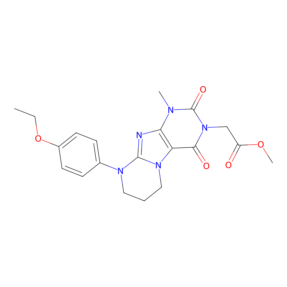 methyl 2-[9-(4-ethoxyphenyl)-1-methyl-2,4-dioxo-7,8-dihydro-6H-purino[7,8-a]pyrimidin-3-yl]acetate molecular structure, CAS 845669-70-7