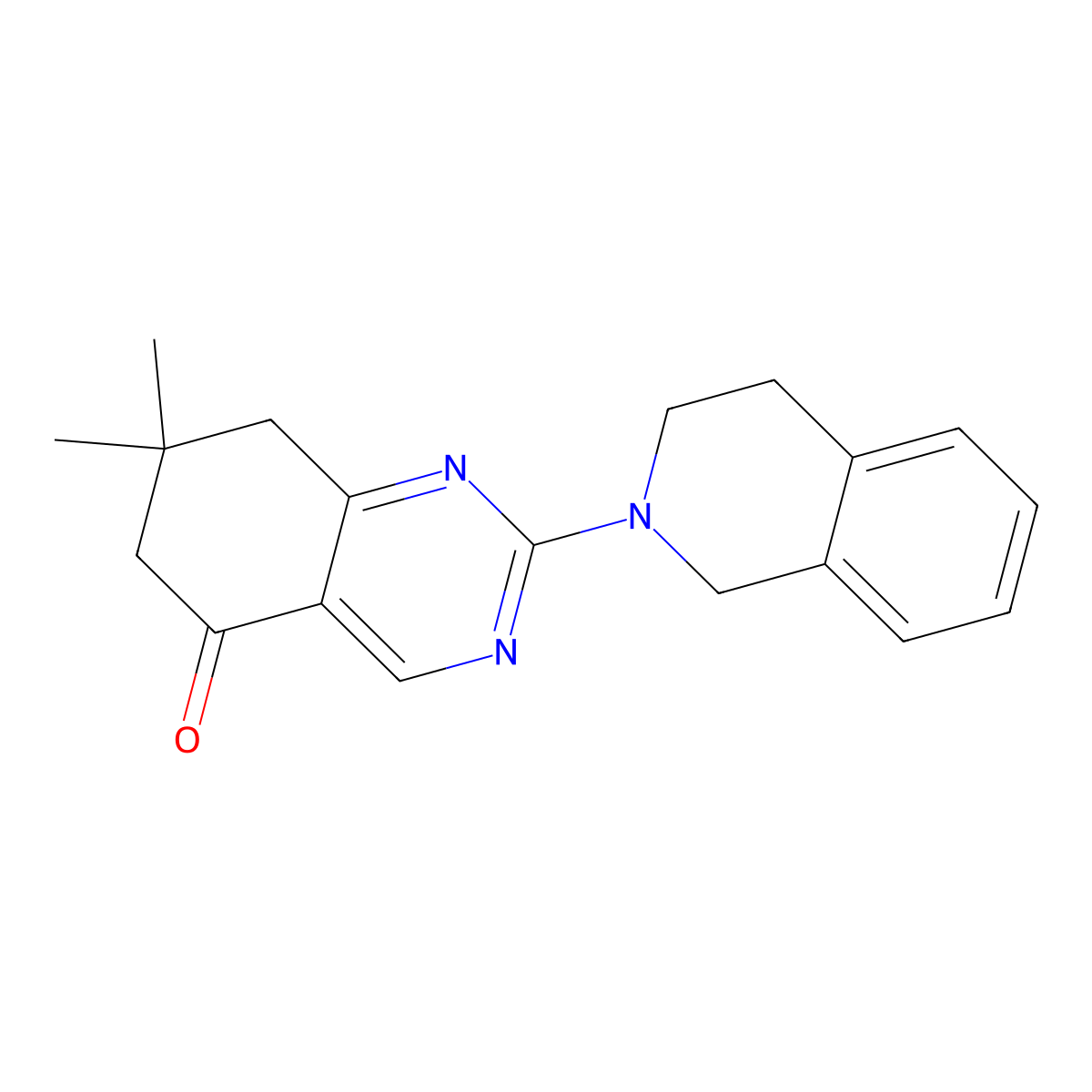 2-(3,4-dihydroisoquinolin-2(1H)-yl)-7,7-dimethyl-7,8-dihydroquinazolin-5(6H)-one molecular structure, CAS 845670-34-0