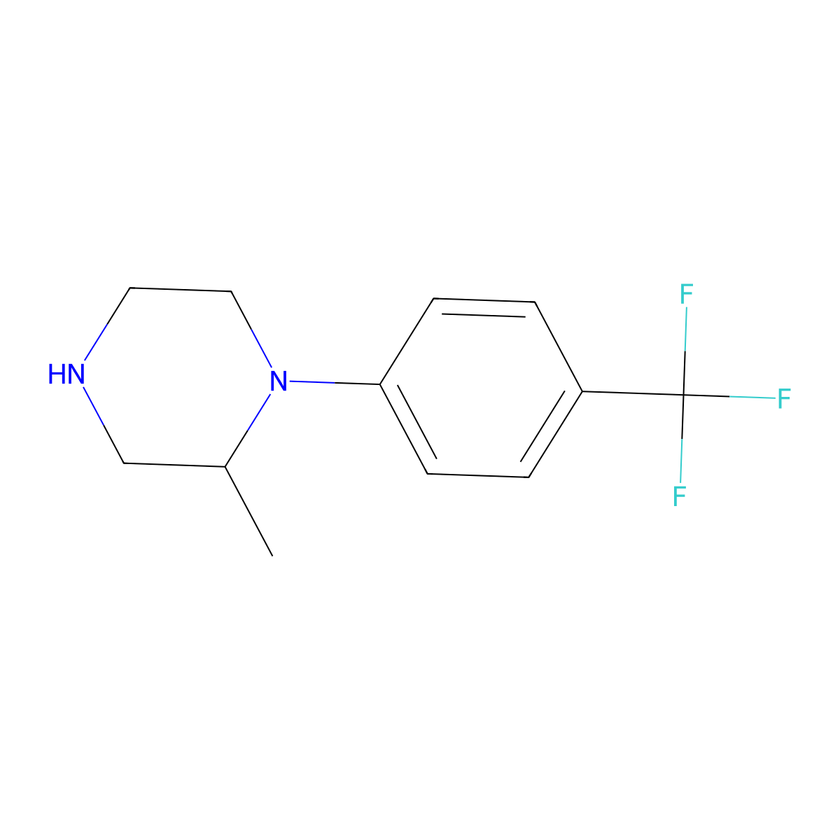 2-Methyl-1-[4-(trifluoromethyl)phenyl]piperazine molecular structure, CAS 845714-44-5