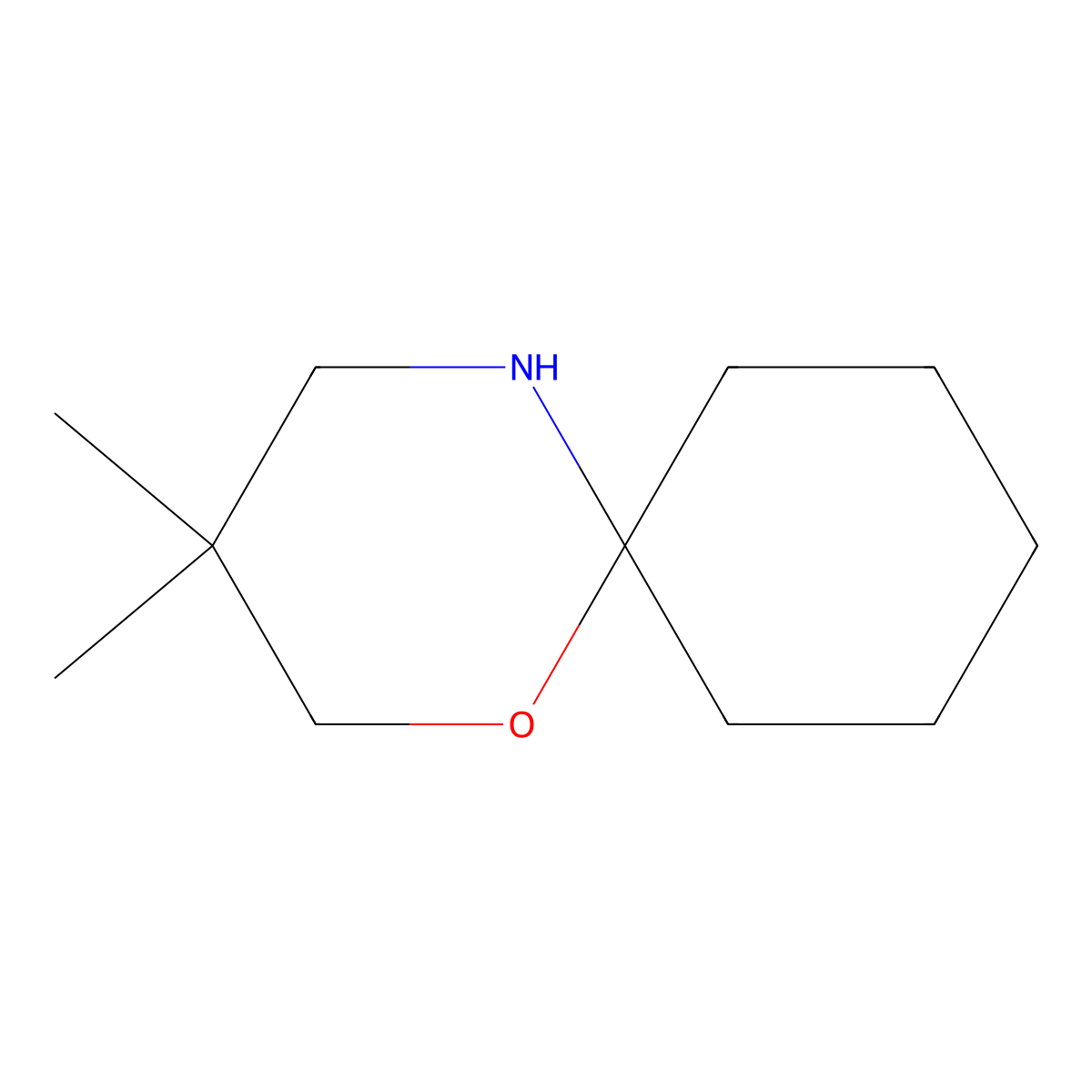 3,3-Dimethyl-1-oxa-5-azaspiro[5.5]undecane molecular structure, CAS 84572-41-8