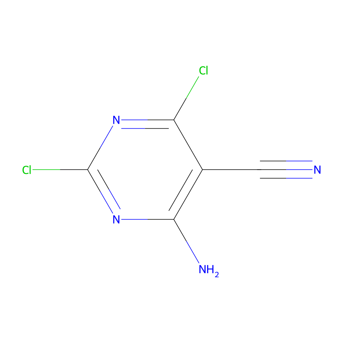 4-Amino-2,6-dichloropyrimidine-5-carbonitrile molecular structure, CAS 845727-69-7