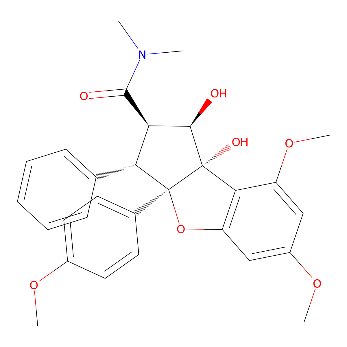 Rocaglamide molecular structure, CAS 84573-16-0