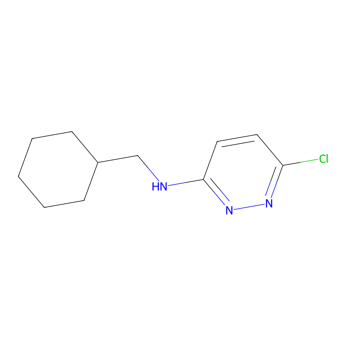 6-chloro-N-(cyclohexylmethyl)pyridazin-3-amine molecular structure, CAS 845736-79-0