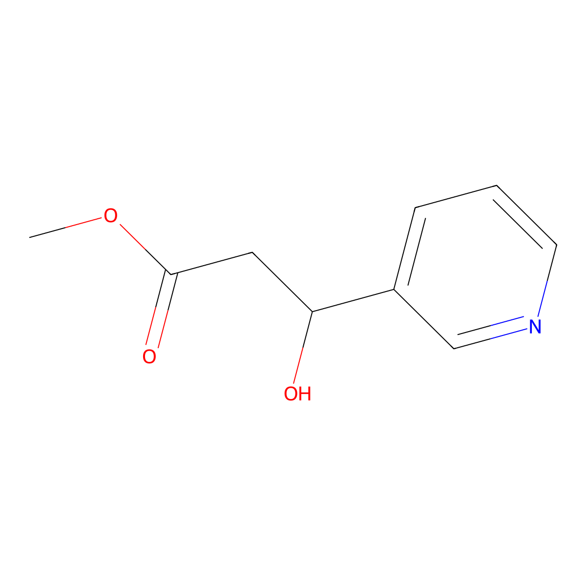 Methyl 3-hydroxy-3-(pyridin-3-yl)propanoate molecular structure, CAS 845739-54-0