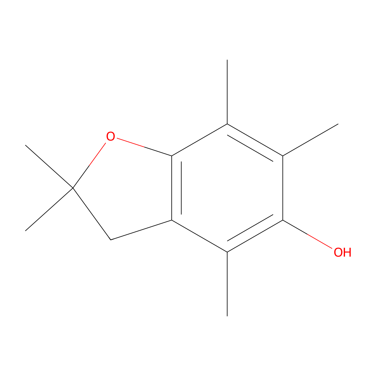 2,2,4,6,7-Pentamethyl-2,3-dihydro-1-benzofuran-5-ol molecular structure, CAS 84574-05-0