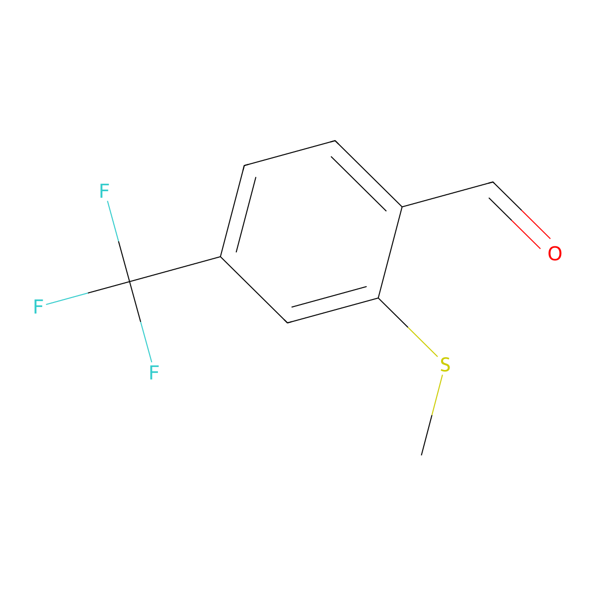 2-(Methylthio)-4-(trifluoromethyl)benzaldehyde molecular structure, CAS 845740-14-9