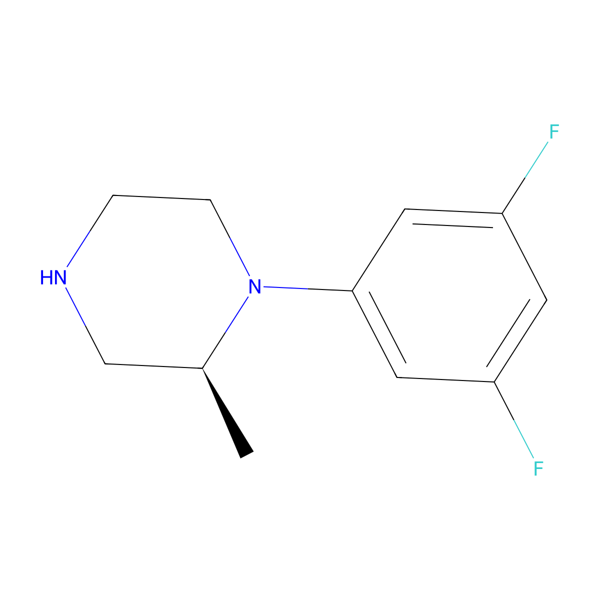 (S)-4-(3,5-Difluoro-phenyl)-3-methyl-piperazine molecular structure, CAS 845740-76-3