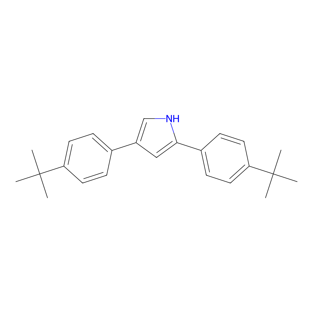 2,4-Bis(4-(tert-butyl)phenyl)-1H-pyrrole molecular structure, CAS 845746-35-2