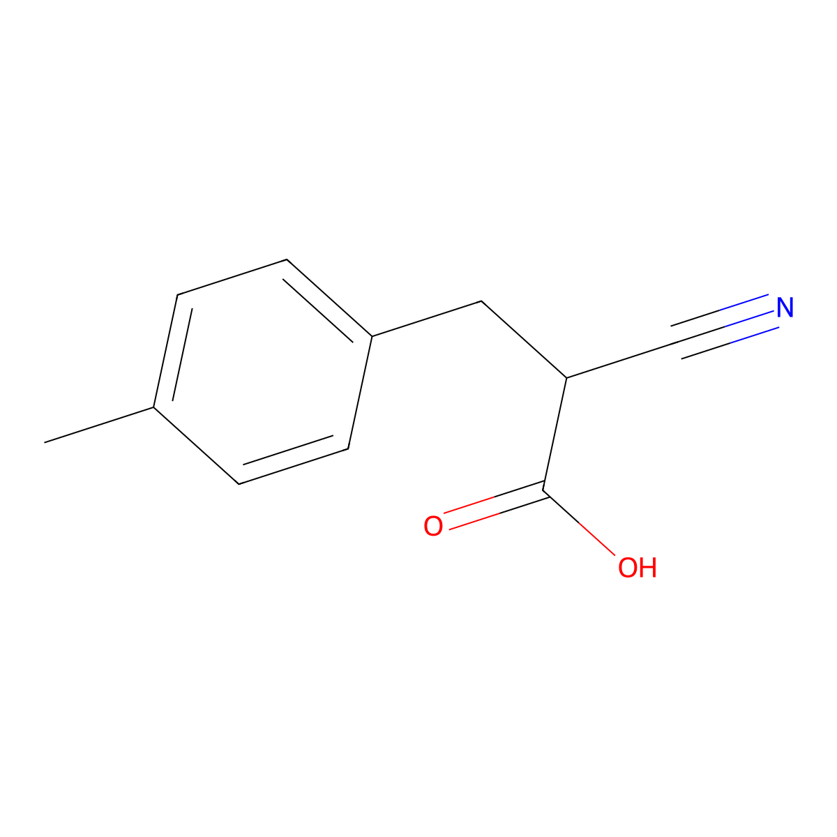 2-Cyano-3-(4-methylphenyl)propionic Acid molecular structure, CAS 845749-92-0