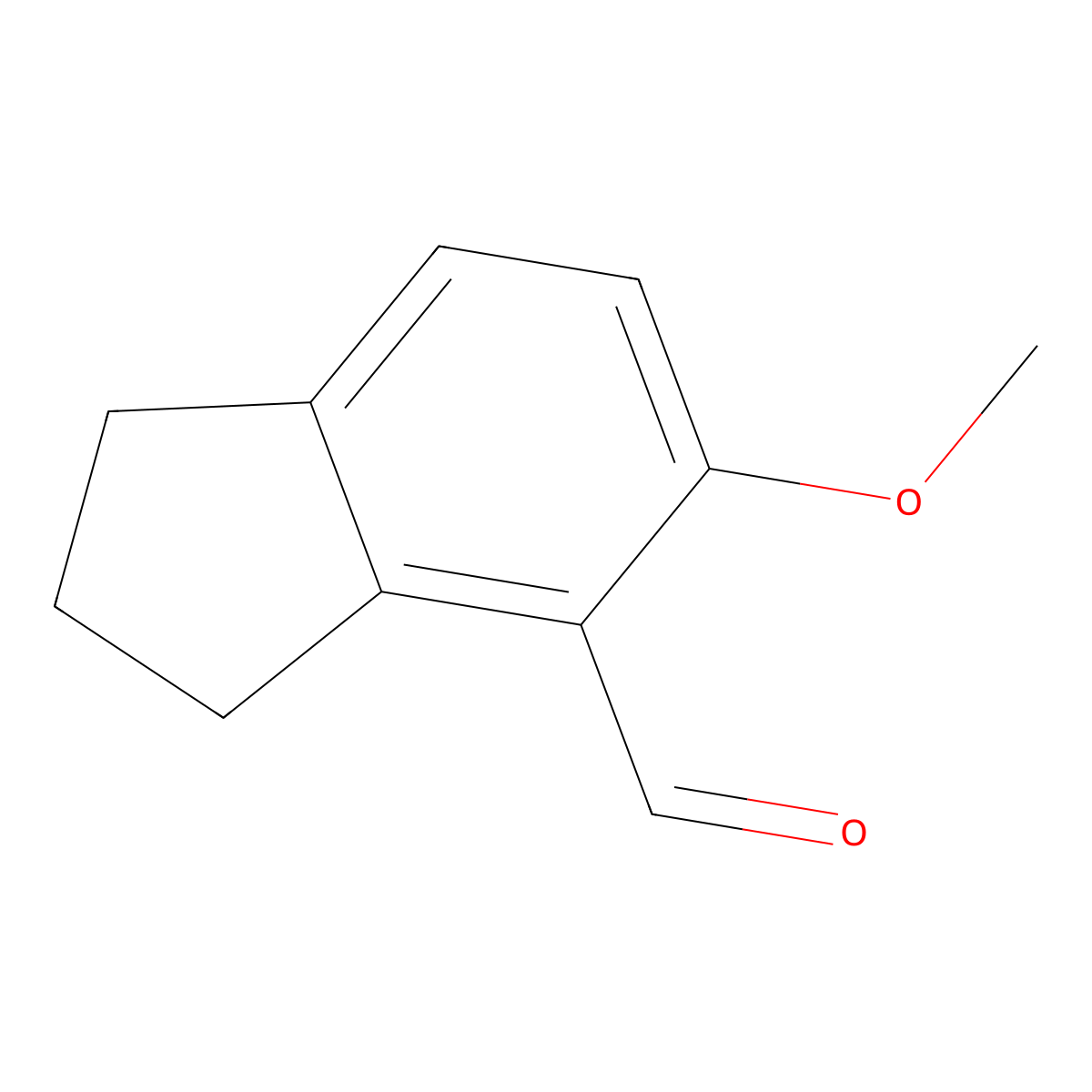 5-methoxy-2,3-dihydro-1H-indene-4-carbaldehyde molecular structure, CAS 845749-98-6