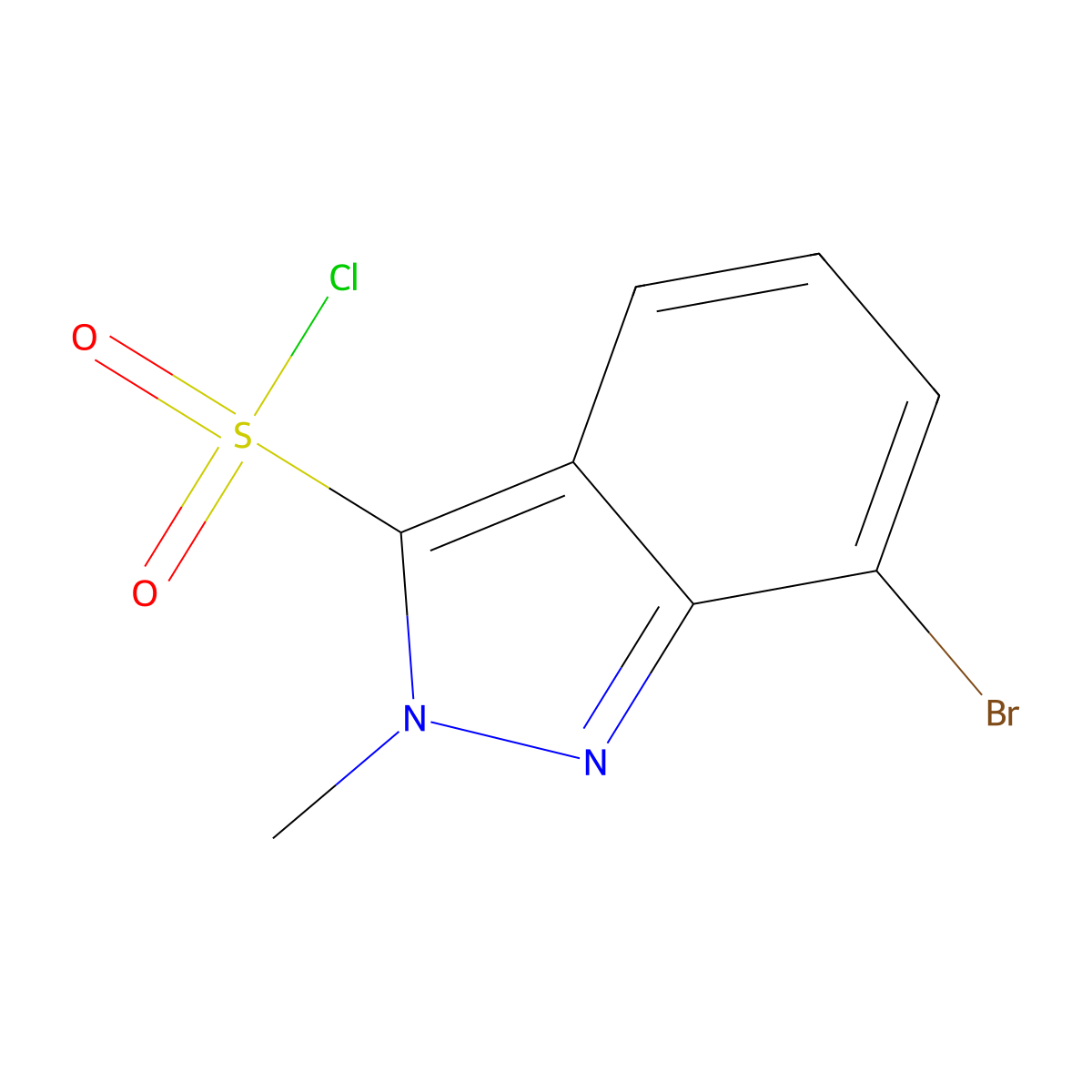 7-Bromo-2-methyl-2H-indazole-3-sulfonyl chloride molecular structure, CAS 845751-92-0