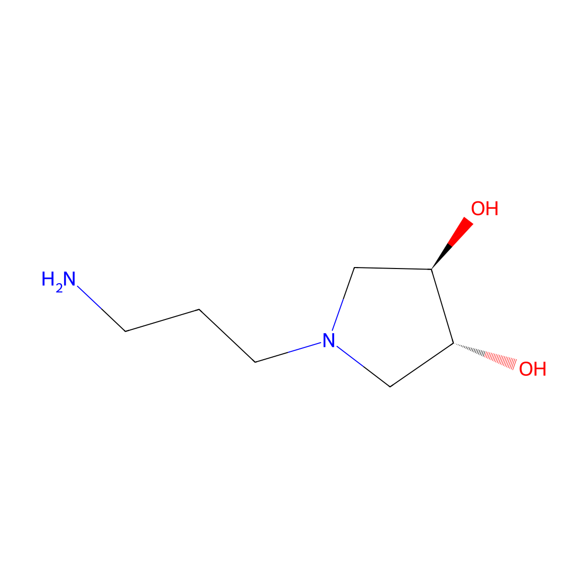 (3R,4R)-1-(3-aminopropyl)pyrrolidine-3,4-diol molecular structure, CAS 845752-45-6